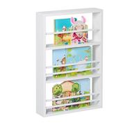 Relaxdays Librería Infantil Pared, 3 Repisas para Libros o Figuras, 60 x 40 x 10 cm, Estantería Niños Colgante, Blanco, Tablero de Fibras, Madera