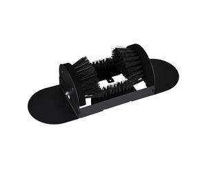 Relaxdays Limpiabotas con cepillos de 3 Lados y cerdas robustas para Exterior, 11.5x46.5x15 cm, Negro