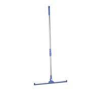 Relaxdays Rasqueta Limpiacristales Mango Telescópico, 84-135x52 cm, Labio Goma, Acero Inoxidable, Ajustable, Plata/Azul