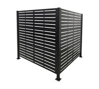 Relaxdays Line Revestimiento para contenedores, 2 Paneles 120 x 120 cm, cerramiento Modular para Cubos de Basura, Negro