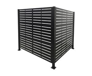 Relaxdays Line Revestimiento para contenedores, 2 Paneles 120 x 120 cm, cerramiento Modular para Cubos de Basura, Negro