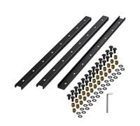 Relaxdays Listones Estabilizadores, Pack de 3, Perfiles en U, Riel Metal 80 cm, Refuerzo para Tablero Mesa, 3 mm, Negro