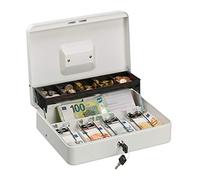 Relaxdays Lockable Cash Box Caja para Dinero con Cerradura (8,5 x 30,5 x 24,5 cm), Color Azul, Plástico, 70% Hierro, 10% acero, H x W x D: 8.5 x 30.5 x 24.5 cm
