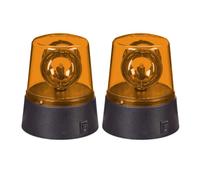 Relaxdays Luces policía LED naranjas Pack de 2 naranja,negro