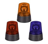 Relaxdays Luces Policía, Pack de 3, Balizas Giratorias Decorativas, Accesorios Fiestas, a Pilas, LED, Multicolor