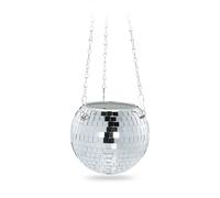 Relaxdays Maceta disco colgante para decorar plata