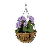 Relaxdays Macetas Colgantes en Set de 3, Coco, Maceteros para Flores con Cadenas, 35 cm Diámetro, 10 L x Tiesto, Marrón