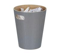 Relaxdays Madera, Cubo Basura Redondo, Bote Papelero Oficina, sin Tapa 28x23 cm, Cesto Residuos, Gris Oscuro