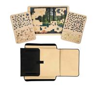Maletín Relaxdays, 1500 Piezas, 2 bandejas, Tablero, Negro/Beige