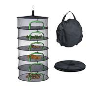 Relaxdays Malla secado plegable de 6 niveles verde,negro