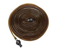 Relaxdays Manguera de riego de 20 m, para riego de césped y parterre, plana, con agujeros, manguera de pulverización para jardín, color marrón