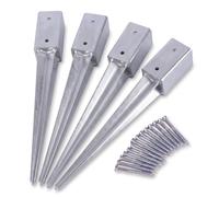 Relaxdays manguitos de hinca de acero inoxidable, set de 4, plateado