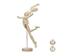 Relaxdays Maniquí, Figura Articulada, Madera, 32,5 cm, Marrón Natural