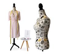 Relaxdays Maniquí dama 36/38 crema,amarillo,negro