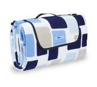 Relaxdays Manta de pícnic azul con cuadros blanco,azul oscuro,azul claro