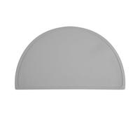 Relaxdays Mantel Individual para Niños con Diseño de Medialuna, Antideslizante, Lavable, 41,5 x 24 cm, Gris Claro, Silicona