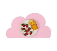 Relaxdays Mantel Individual para Niños con Diseño de Nube, Antideslizante, Lavable, 47 x 26,5 cm, Rosa, Silicona