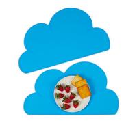 Relaxdays Manteles individuales para bebé set de 2 azul