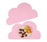 Relaxdays Manteles individuales para bebé set de 2 fucsia