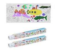 Relaxdays Manteles infantiles para colorear 2 uds. blanco,azul claro,negro