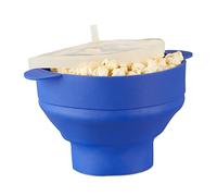 Relaxdays máquina palomitas silicona microondas 2 unidades, azul