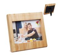 Relaxdays Marco de bambú para fotos de 10x15 cm marrón claro,negro