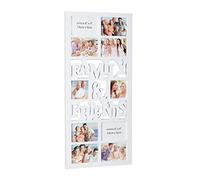 Relaxdays marco de fotos múltiple para 10 fotografías, Plástico, Color blanco, 74,5 x 35 x 2 cm, Cartón, 74.5x35x1.8 cm