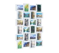 Relaxdays Marco de Fotos Múltiple para 24 Fotografías, Blanco, 86x59x2.5 cm