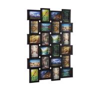 Marco para 24 fotos Relaxdays, marco de fotos para colgar, foto collage para diseñar, Medidas:59 alto x 86 ancho x 2.5 cm profundidad, color negro