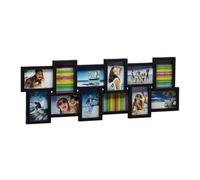 Relaxdays Marco de fotos para 12 fotografías negro