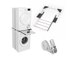 Relaxdays Marco elevador Lavadora Secadora blanco,negro,plata