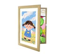 Relaxdays Marco infantil A4 rellenable beige,blanco