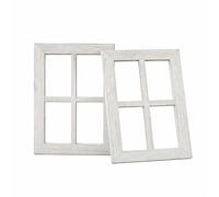 Relaxdays Marcos de Ventana Decorativos Set de 2, Madera Vintage, rústico, sin Cristal, Blanco, 40x28 cm