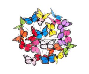 Relaxdays Mariposas decorativas verde,fucsia,rojo