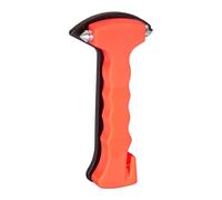 Relaxdays Martillo de Emergencia para Coche, con cortacinturones, Puntas de Acero, Naranja