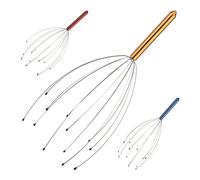 Relaxdays Masajeador - Cabeza Araña con 12 Patas, Metal, 24.5x10 cm, Dorado