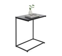 Relaxdays Auxiliar, Forma C, Tablero Amplio, (60 x 55 x 35 cm), Mesa de sofá, Hierro, Negro, Fibras