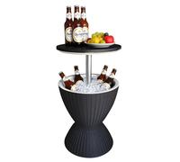 Relaxdays Mesa auxiliar con enfriador 30 L blanco,negro,plata