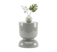 Relaxdays Mesa Auxiliar, diseño de Reloj de Arena, Objeto Decorativo para salón, Taburete Auxiliar, 46 x 36 cm, Pedestal, Metal, Gris Claro