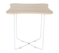 Relaxdays Mesa Auxiliar, HxBxT: 40 x 40 x 40 cm, escandinavo, MDF y Metal, Mesa Cuadrada, Natural/Blanca.