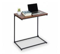 Mesa Auxiliar Relaxdays, Forma de C, Superficie inclinable, 66 x 55 x 35 cm, Mesa para portátil, Negro/marrón