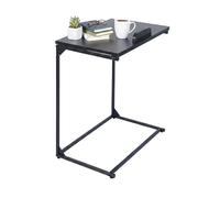 Mesa Auxiliar Relaxdays, C, Tabla inclinable, H x A x P: 66 x 55 x 35 cm, Mesa para portátil con Antideslizante, Negra