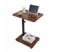 Relaxdays Mesa auxiliar regulable con ruedas marrón