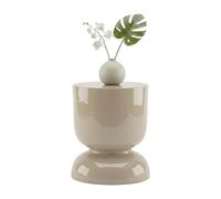 Relaxdays Mesa auxiliar & taburete reloj de arena beige