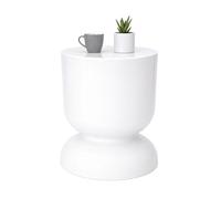 Relaxdays Mesa auxiliar & taburete reloj de arena blanco