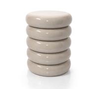 Relaxdays Mesa auxiliar y taburete Bubble beige