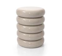 Relaxdays Mesa Auxiliar y Taburete Bubble, diseño Decorativo, Metal Beige, 45 x 31 x 31 cm