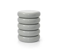 Relaxdays Mesa Auxiliar y Taburete Bubble, Metal, Gris Claro, 45 x 31 x 31 cm, decoración salón