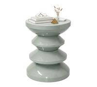 Relaxdays Mesa auxiliar y taburete zigzag verde