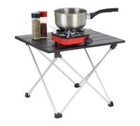 Relaxdays Mesa camping plegable aluminio portátil negro,plata